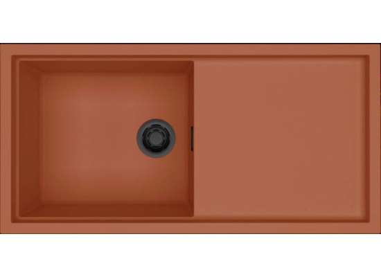 Zlew ELLECI SINTESI 480-BKM clay (K83) KERATEK + czarny odpływ (LKS48083BKM) *** zamów wycięcie otworów GRATIS ***