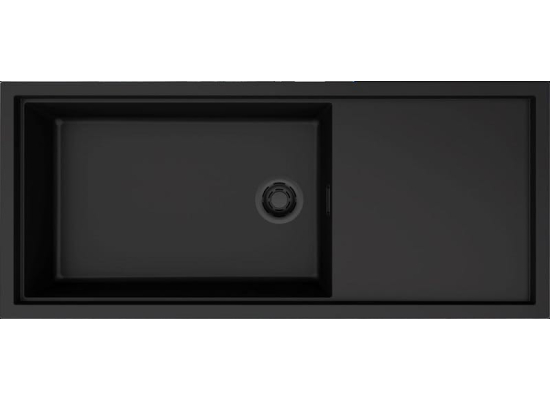 Zlew ELLECI SINTESI 510-BKM black (K86) KERATEK + czarny odpływ (LKS51086BKM) *** zamów wycięcie otworów GRATIS ***