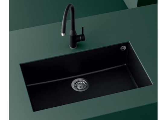 Zlew ELLECI QUADRA 130 BSO bianco (G68) GRANITEK (LGQ13068BSO)