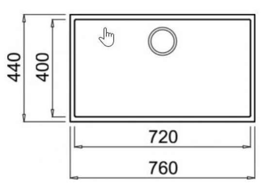 Zlew ELLECI QUADRA 130 BSO titanium (M73) METALTEK (LMQ13073BSO)