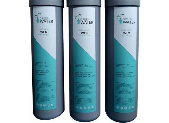 Zestaw wkładów filtrujących GREEN WATER ZWF1 do systemu AQUAPURA MINERALE | 3 szt