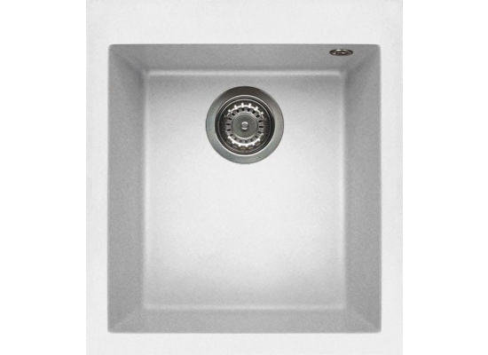Zlew ELLECI QUADRA 100 bianco (G68) GRANITEK (LGQ10068) *** zamów wycięcie otworów GRATIS ***