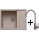 Zestaw ELLECI | zlew UNICO 125 + bateria C01 CADDY | tortora G43 (LGU12543+MGKC0143)