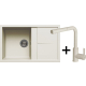 Zestaw ELLECI | zlew UNICO 300 + bateria C02 SHELL PLUS | bianco antico G62 (LGU30062+MGKC0262)