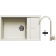 Zestaw ELLECI | zlew UNICO 310 + bateria C01 CADDY | bianco antico G62 (LGU31062+MGKC0162)