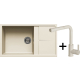 Zestaw ELLECI | zlew UNICO 410 + bateria C02 SHELL PLUS | bianco antico G62 (LGU41062+MGKC0262)