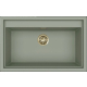 Zlew ELLECI SINTESI 130-GLD sage green (K82) KERATEK + złoty odpływ (LKS13082GLD) *** zamów wycięcie otworów GRATIS ***