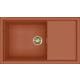 Zlew ELLECI SINTESI 410-GLD clay (K83) KERATEK + złoty odpływ (LKS41083GLD) *** zamów wycięcie otworów GRATIS ***