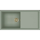 Zlew ELLECI SINTESI 480-GLD sage green (K82) KERATEK + złoty odpływ (LKS48082GLD) *** zamów wycięcie otworów GRATIS ***