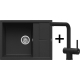 Zestaw ELLECI | zlew UNICO 125 + bateria ALUNA PLUS | black K86 (LKU12586+MKKA0286)