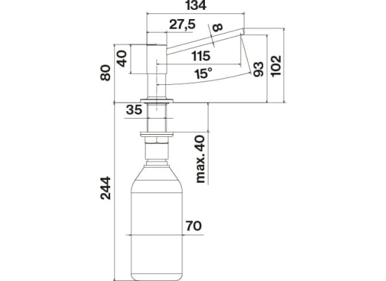 _dodatkowy RABAT %_| Dozownik FALMEC OKRĄGŁY INOX stal szczotkowana INOX (KACL.985#IF)