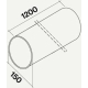 Rura sztywna FALMEC okrągła fi 150x1200mm (KACL.358)