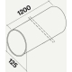 Rura sztywna FALMEC okrągła fi 125x1200mm (KACL.382)