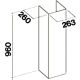 Przedłużenia komina FALMEC H=960mm czarne do LINE (KACL.512#N)