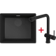 _wysyłka 24H*_| Zestaw FALMEC | zlew ISEO CERAMIX 50 + bateria ISEO CORNER | BLACK (czarny mat)