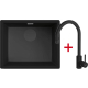 _wysyłka 24H*_| Zestaw FALMEC | zlew ISEO CERAMIX 50 + bateria ISEO ROUND | BLACK (czarny mat)
