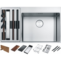 Zlew FRANKE Box Center BWX 220-54-27 (komora PRAWA) stal SZCZOTKOWANA + akcesoria (127.0557.961)