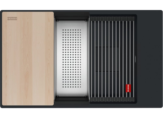 Zlew FRANKE Kanon Pro KNG PRO 110-62 czarny mat BLACK EDITION (wkładka + rollmata + deska) (125.0749.672) *** zamów wycięcie otworów GRATIS ***