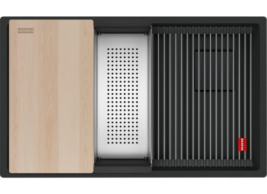Zlew FRANKE Kanon Pro KNG PRO 160-46-21 czarny mat BLACK EDITION (wkładka + rollmata + deska) (125.0749.682)