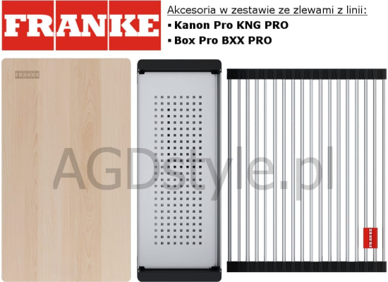 Zlew FRANKE Box Pro BXX PRO 210-50 TL stal SZCZOTKOWANA (wkładka + rollmata + deska) (127.0749.856)