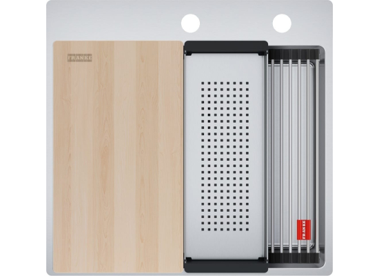 Zlew FRANKE Box Pro BXX PRO 210-50 TL stal SZCZOTKOWANA (wkładka + rollmata + deska) (127.0749.856)