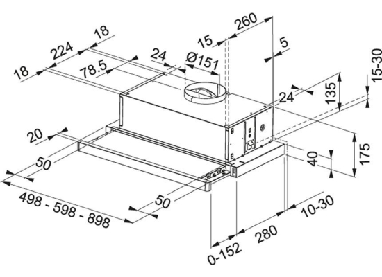 Okap teleskopowy FRANKE Telescopic LED FTC 632L WH biały (315.0547.797)