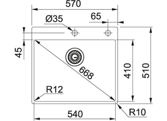 Zlew FRANKE Linia Box BXX 210-54 TL stal SZCZOTKOWANA (127.0369.295)
