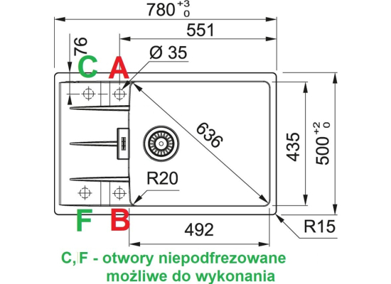 Zlew FRANKE Centro CNG 611-78 XL kamienny szary (114.0687.325) *** zamów wycięcie otworów GRATIS ***