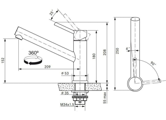 Bateria FRANKE ORBIT stal szczotkowana INOX (115.0569.290)