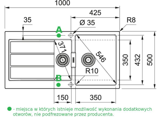 Zlew FRANKE Sirius 2.0 S2D 651-100 kamienny szary | Tectonite (143.0618.682) *** zamów wycięcie OTWORU na dozownik GRATIS ***