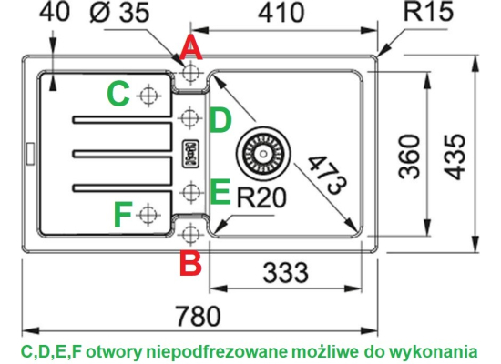 Zlew FRANKE Strada SAG 614-78 czarny mat (114.0676.328) *** zamów wycięcie otworów GRATIS ***