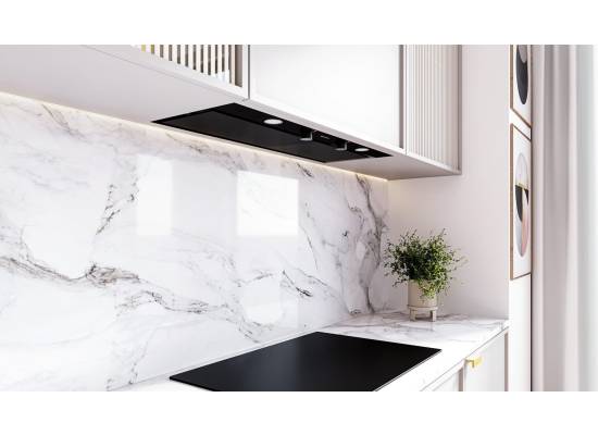 _dodatkowy RABAT 7%_ | Okap do zabudowy GLOBALO FLUXIME 90.1 black + turbina TW 2.1 | 780 m3/h