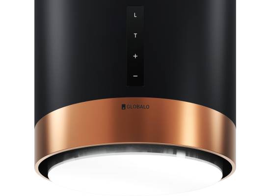 _dodatkowy RABAT 15%_ | Okap wyspowy GLOBALO HEWENO ISOLA 39.2 black / copper mat ring | 675 m3/h
