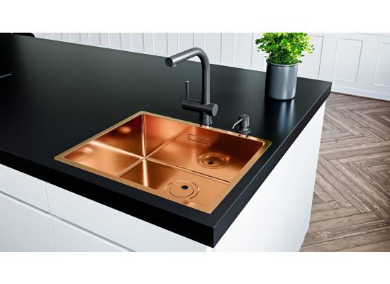 Zlew GLOBALO RIWOLO 50.1 PVD copper (miedź szczotkowana)