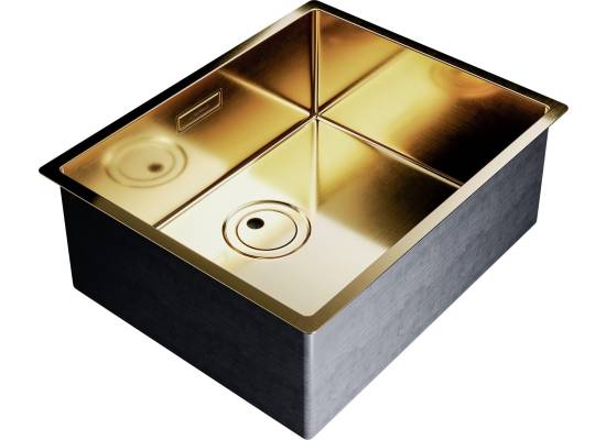 Zlew GLOBALO RIWOLO 50.1 PVD gold (złoty szczotkowany)