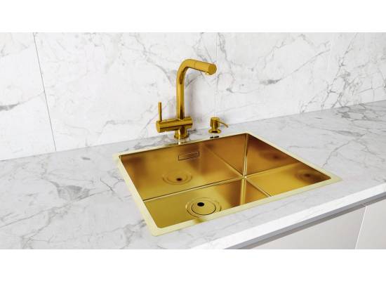 Zlew GLOBALO RIWOLO 50.1 PVD gold (złoty szczotkowany)