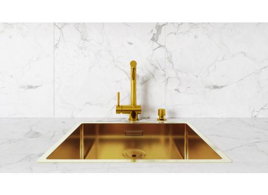 Zlew GLOBALO RIWOLO 50.1 PVD gold (złoty szczotkowany)