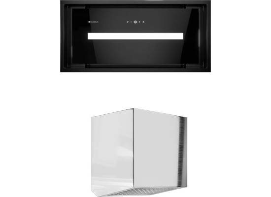 _dodatkowy RABAT 7%_ | Okap do zabudowy GLOBALO SAREDO 60.1 black + turbina TW 1.2 | 590 m3/h