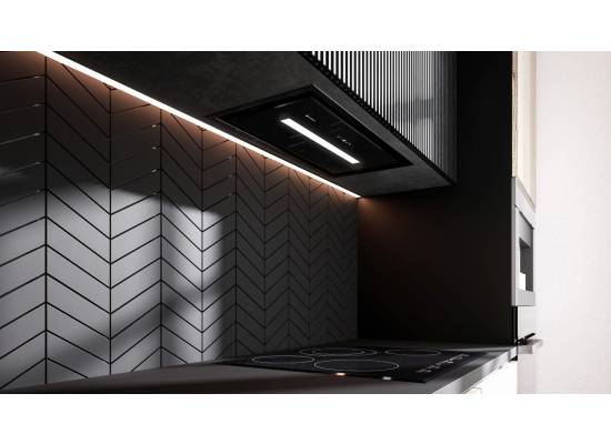_dodatkowy RABAT 7%_ | Okap do zabudowy GLOBALO SAREDO 60.1 black + turbina TW 3.1 | 900 m3/h