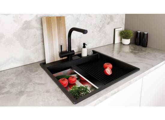 _dodatkowy RABAT 7%_ | _wysyłka 24H*_ | Zlew GLOBALO SILVANO 60.1 black / bl mat