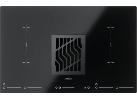 _wysyłka 24H*_ | Płyta indukcyjna z okapem GLOBALO LANILIA VILIO 80.1 black | 81cm | 620 m3/h