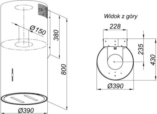 _wysyłka 24H*_ | Okap przyścienny GLOBALO LANILIA WERENISO 39.1 black | 715 m3/h