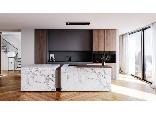 _dodatkowy RABAT 7%_ | Okap sufitowy GLOBALO ZENARA 100.1 black + turbina TW 2.1 | 780 m3/h