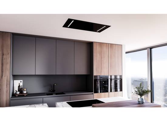 _dodatkowy RABAT 7%_ | Okap sufitowy GLOBALO ZENARA 100.1 black + turbina TW 2.1 | 780 m3/h