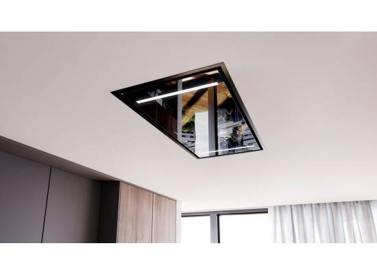 _dodatkowy RABAT 7%_ | Okap sufitowy GLOBALO ZENARA 100.1 black + turbina TW 2.1 | 780 m3/h