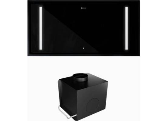 _dodatkowy RABAT 7%_ | Okap sufitowy GLOBALO ZENARA 100.1 black + turbina TW 3.1 | 900 m3/h