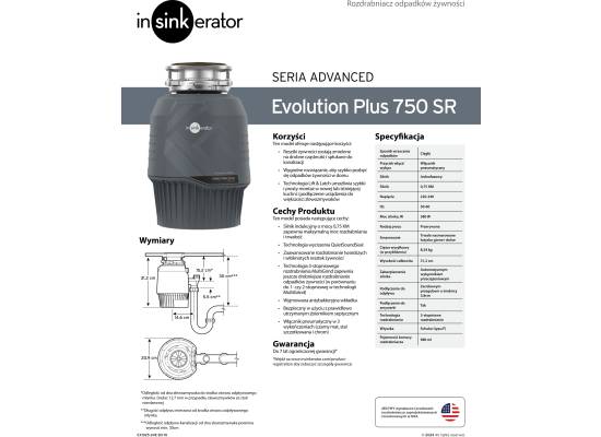_RABAT %_|_wysyłka 48h*_| Młynek-rozdrabniacz odpadów InSinkErator EVOLUTION PLUS 750 SR STUDIO (80383T-ISE) | 7 lat GWARANCJI*