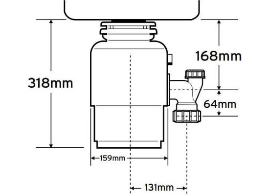 Młynek-rozdrabniacz InSinkErator 46 AS z wyłącznikiem pneumatycznym (Model-46-AS)