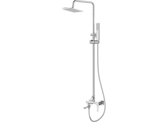 Bateria prysznicowo-wannowa z deszczownicą INVENA GLAMOUR AU-05-B01-V chrom