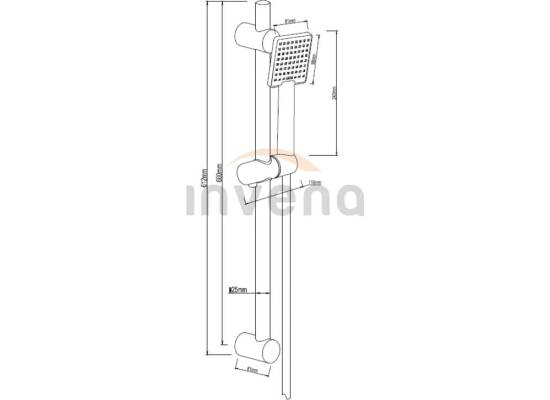 Zestaw natryskowy INVENA PATRAS AU-31-Z04-G czarny mat (drążek + słuchawka + wąż)